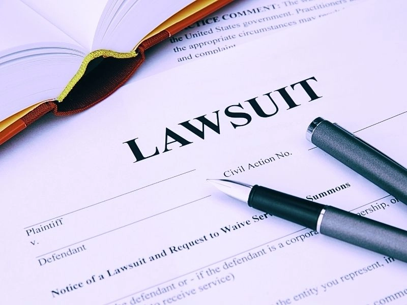 lawsuit form with filler and book. Suboxone lawsuit.