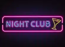 Night club, cocktail bar bright neon retro signboard. Dram Shop Laws