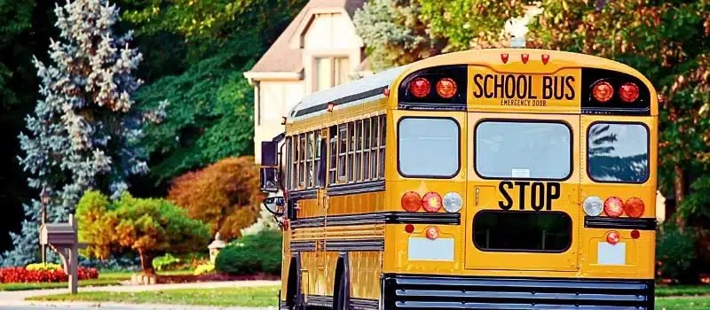 School bus on the neighbourhood.